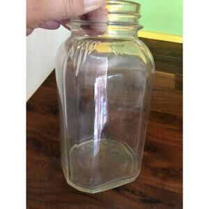 Vintage 1940s Owens-Illinois Glass Bottle Jar 1 Quart Fairmont, WVa Plant